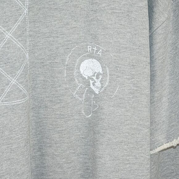 RtA Brand French Terry Crew Sweatshirt Layered sleeves in Heather Gray size L - Picture 6 of 9